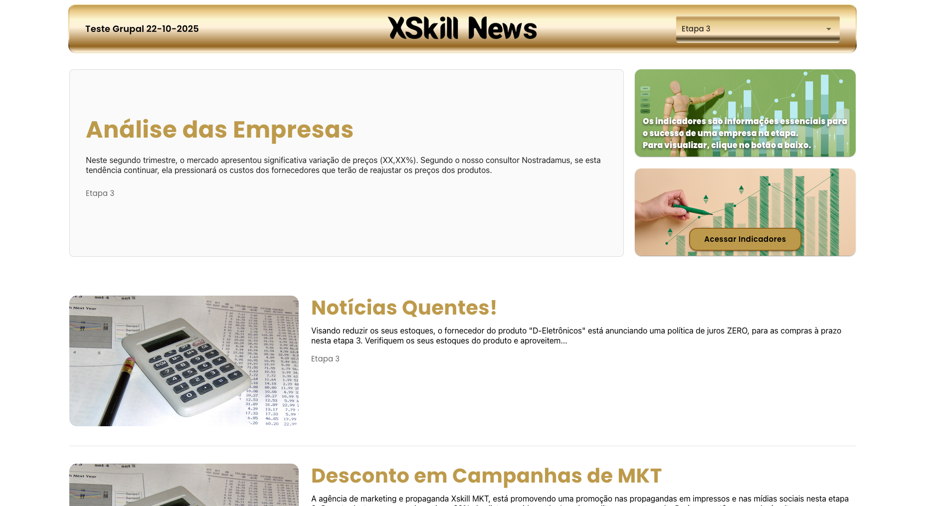 Home page do Jornal da Xskill