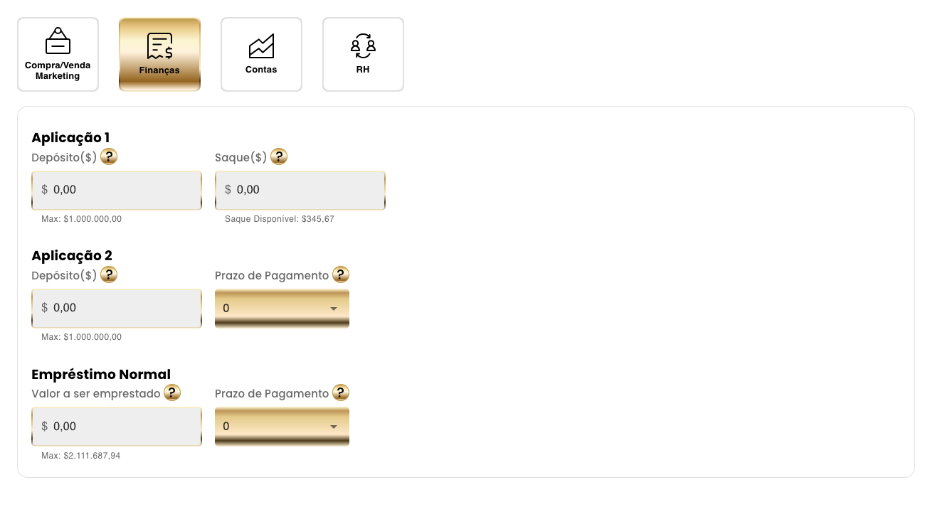 Seção de Finanças da Tomada de Decisão