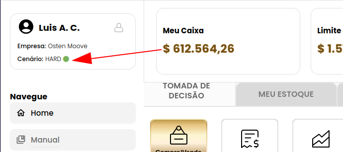 Indicador de conexão na cor verde